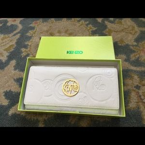 Kenzo Wallet White Leather New